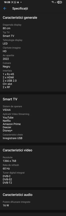 Smart TV Schneider, LED HD, 82 cm, sigilat