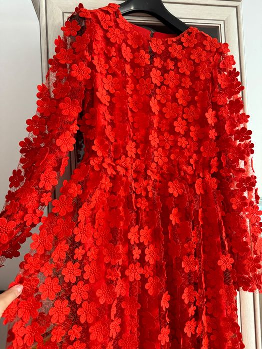 Rochie de seară Tull brodat cu flori 3 D