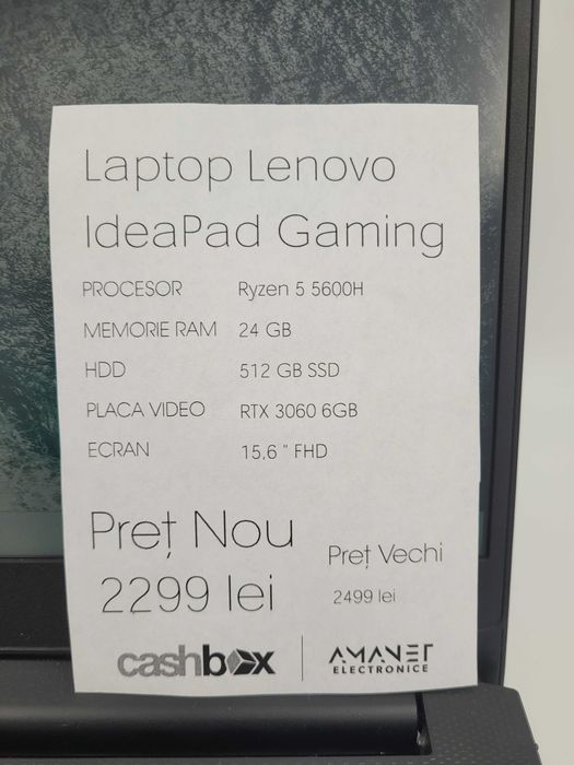 Laptop Lenovo Ideapad Gaming Garantie 24 Luni CashBox