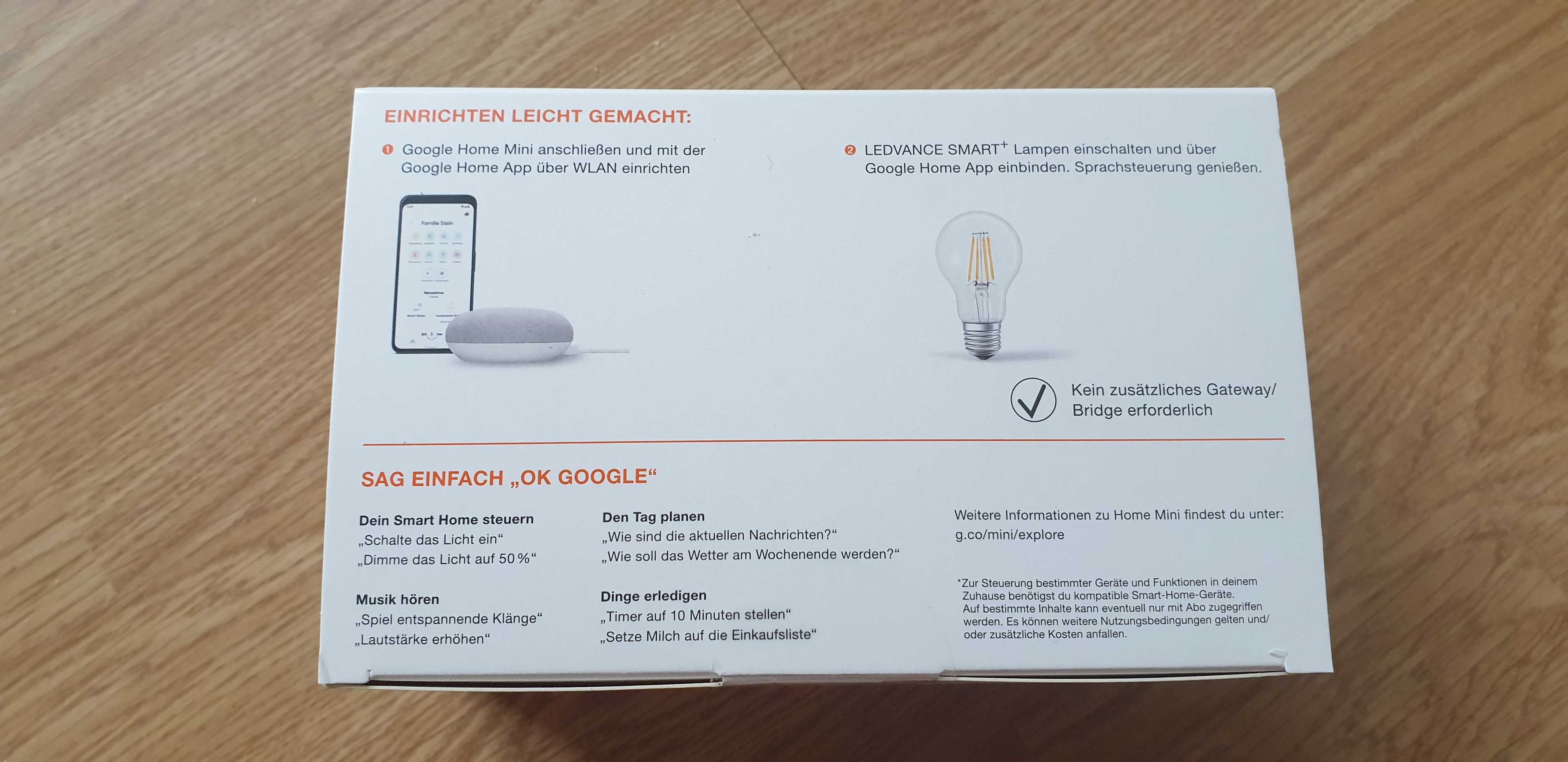 Нов Google Home mini + Ledvance filament смарт комплект