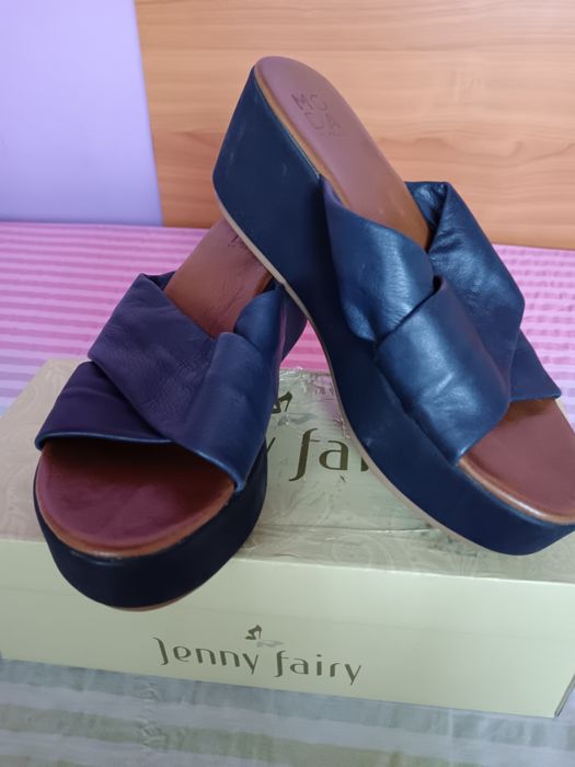 Vând Papuci Damă cu Platforma Piele Naturală Italia Mărimea 38