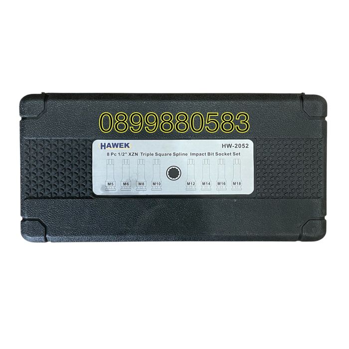 Комплект ударни битове 8бр SPLINE  1/2“ Hawek