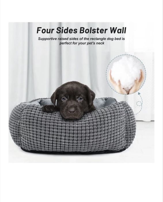 Pat ortopedic lavabil JOEJOY pentru câini și pisici mici, gri, 51x48