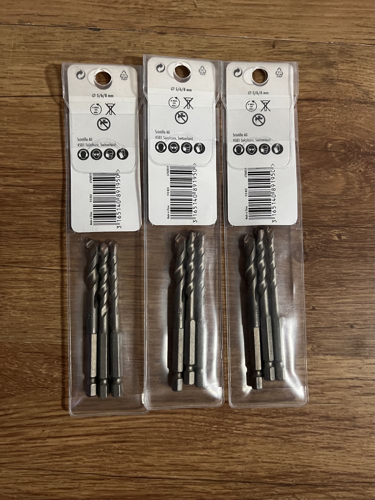 Set 3 burghie pentru ceramica, Hawera Hex-9, prindere tip bit 1/4"