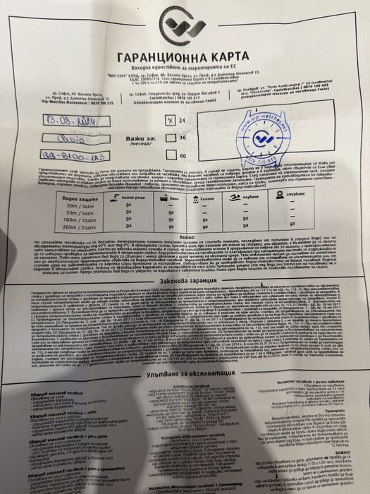 Гаранция CASIO G-Shock GG-B100-1A3ER