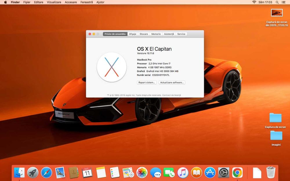 Laptop Apple Macbook Pro 15" 2011 i7 160GB HDD 4GB Ram A1286