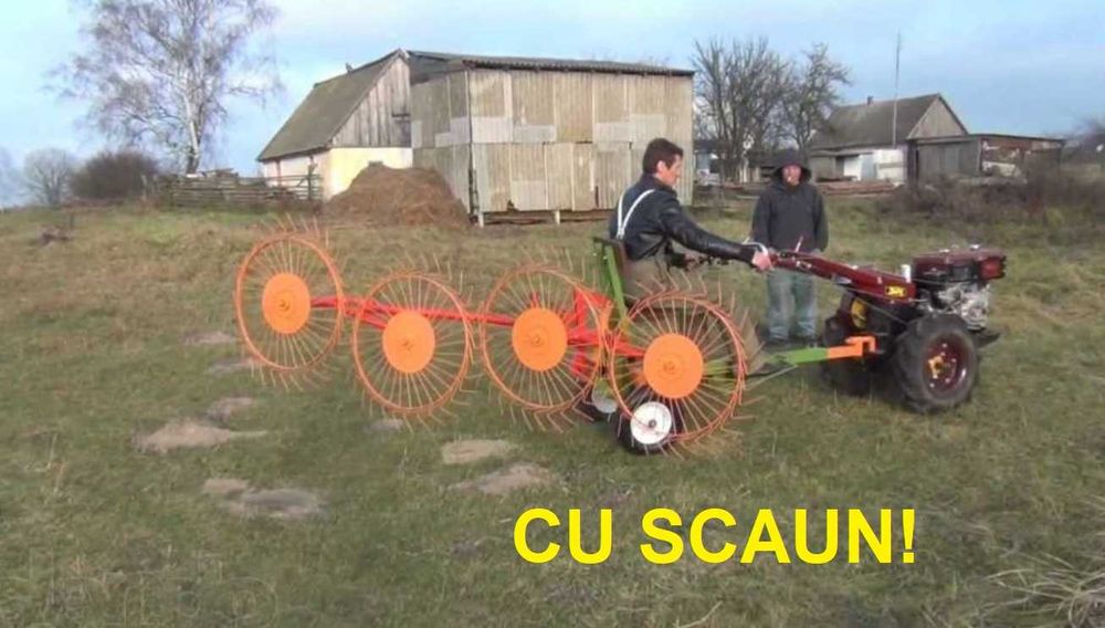 Grebla Greblatoare tip soare cu 4 sori rotativa motocultor / tracto