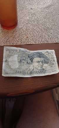 Френски монети и банкнота
