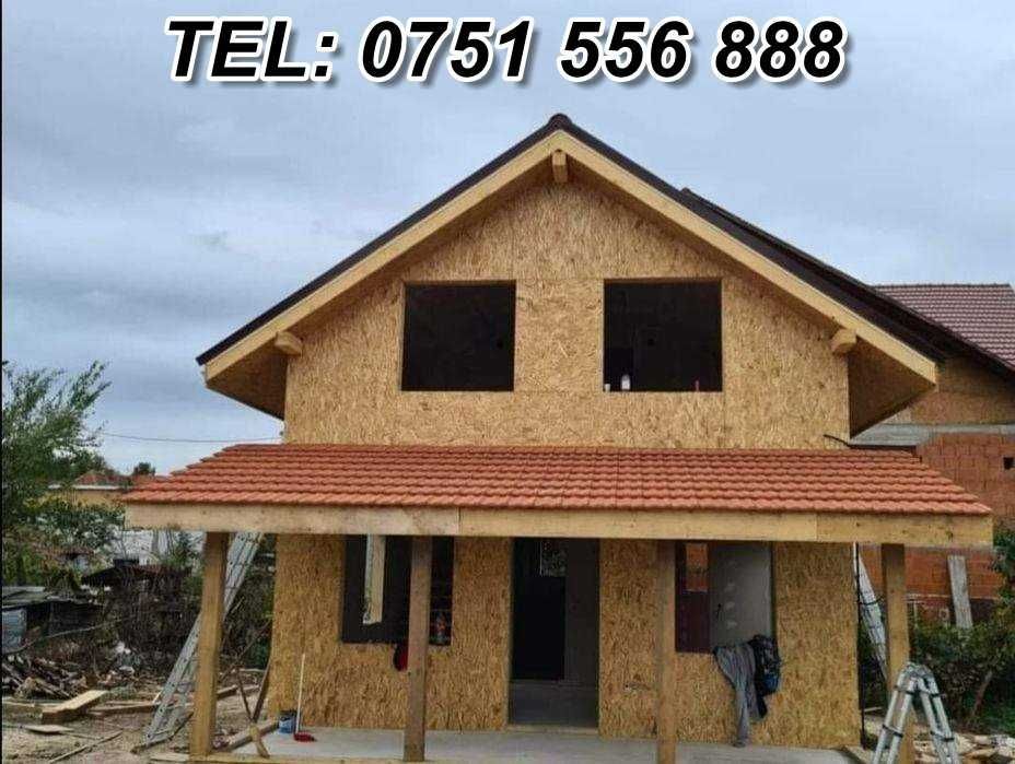 Casa din structura de lemn si cabane A-Frame