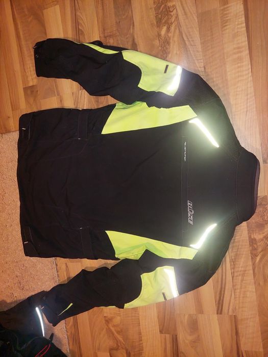 Geaca moto Buse,textil,negru cu verde,marime 54 -XL