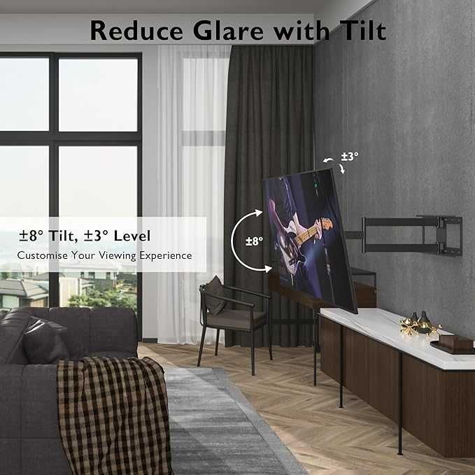 Suport de perete BONTEC cu braț  850 mm pentru ecrane de 32-70 inch