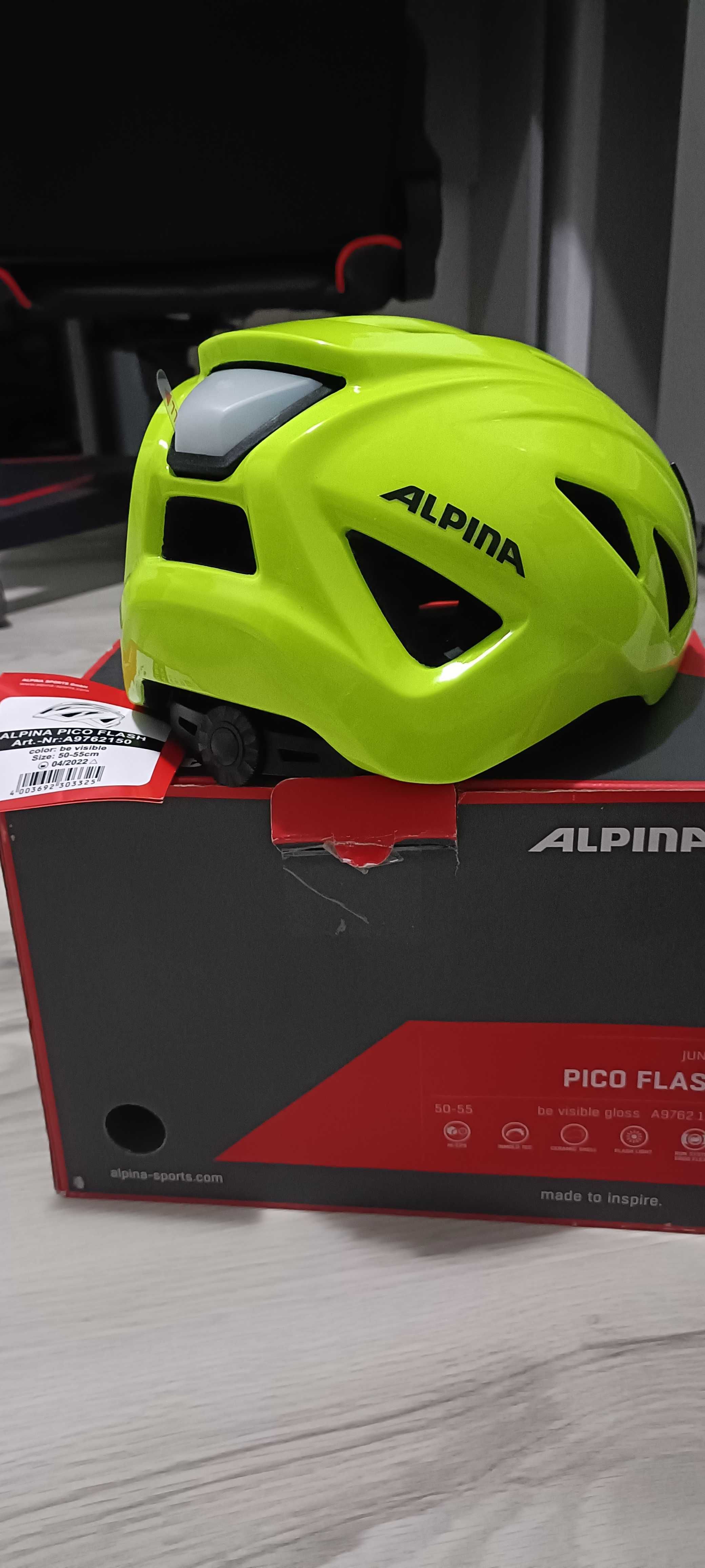 Casca copii/ junior Alpina PICO FLASH neon green gloss 50-55 cm