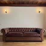 Canapea Chesterfield din piele naturală