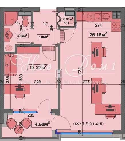 Идеално местоположение / 26 m2 - Дневна / 12 m2 - Спалня