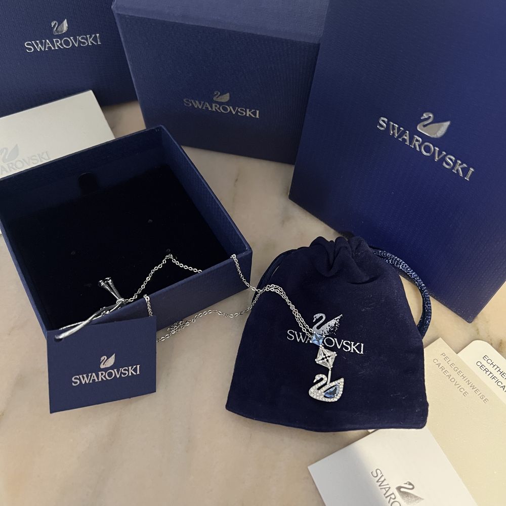 Lănțisor Swarovski Dancing Swan Blue