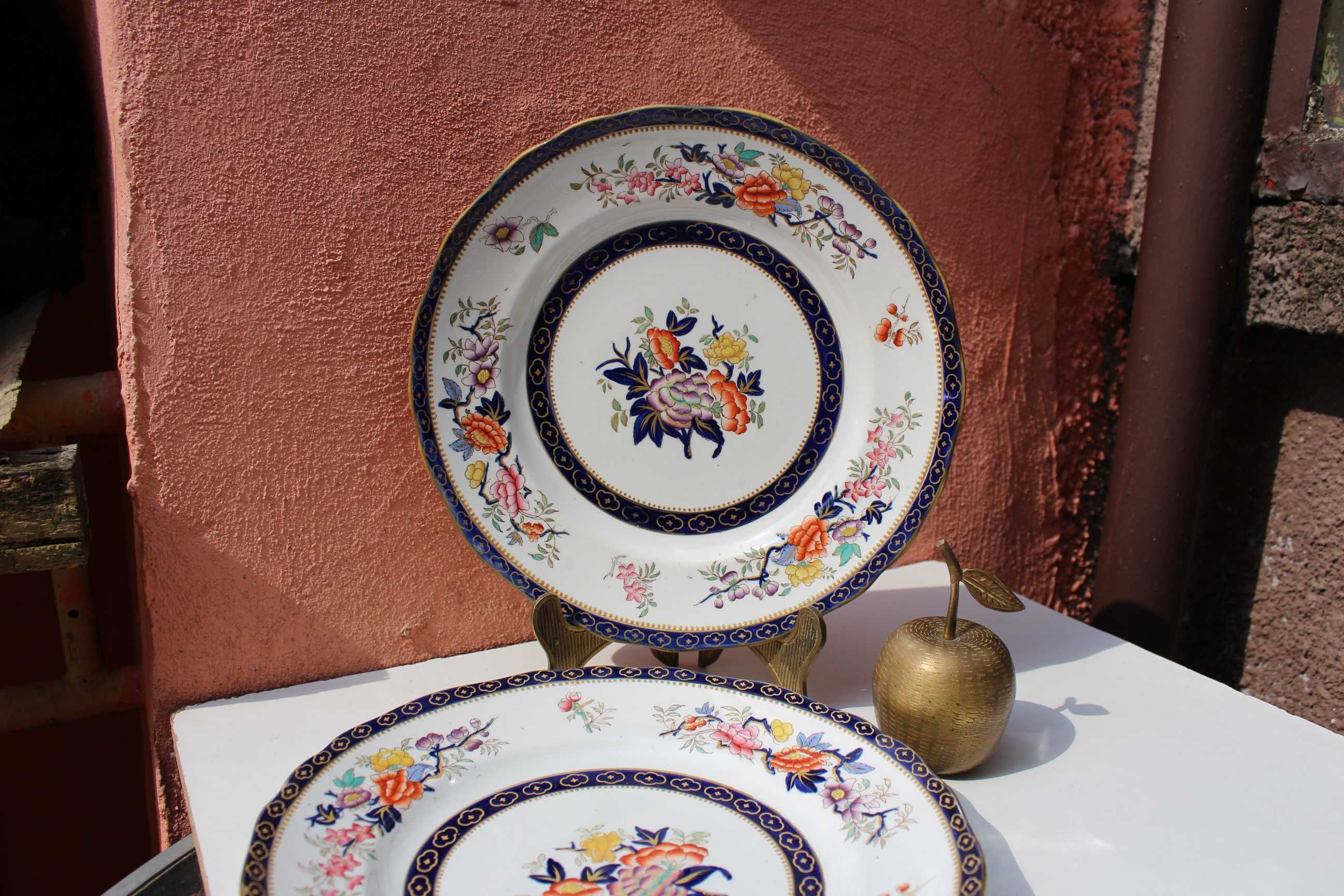 Set 2 farfurii CHINA, Export porcelain, secolul 19, 26,5 cm diametru