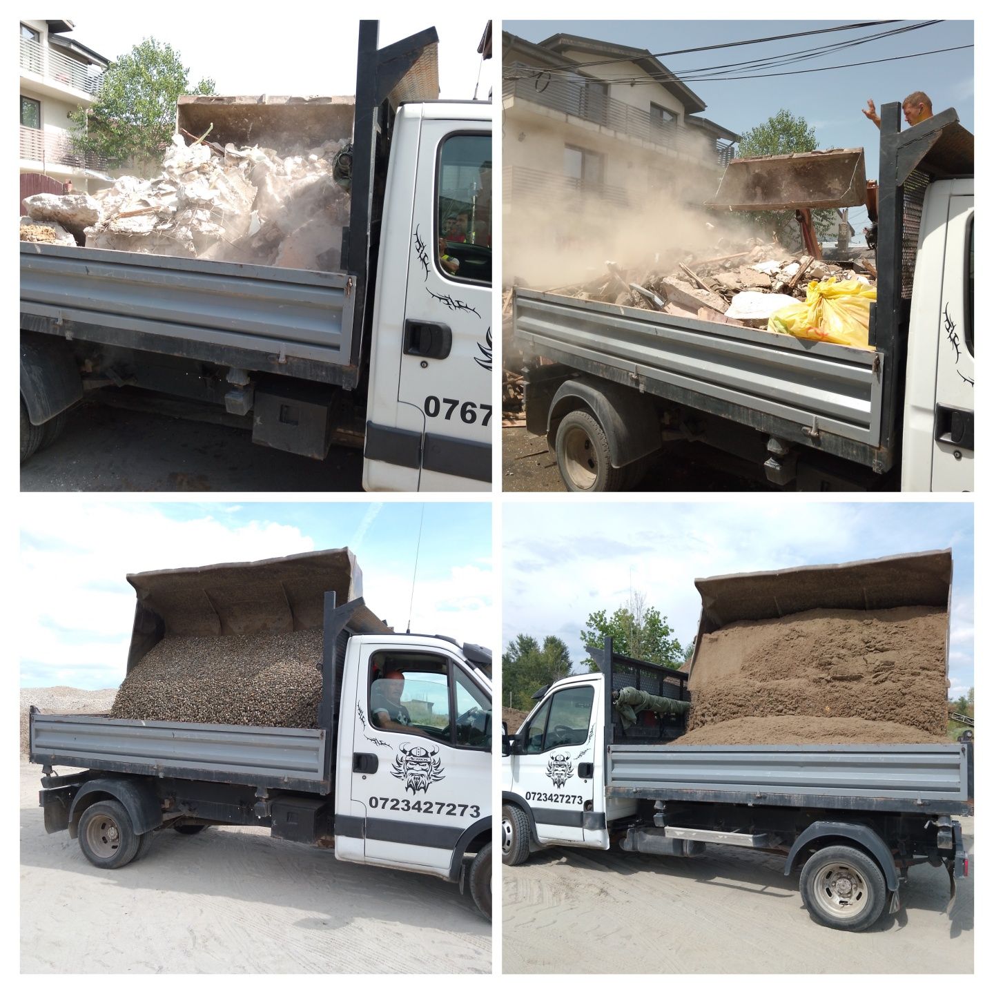 Transport moloz nisip pietriș amestec materiale costructi