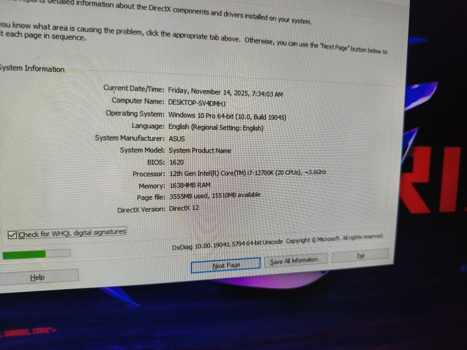 Unitate nou gaming Asus Rog i7 12700k RTX 8Gb Ram 16Gb ssd 2 tera  GTA