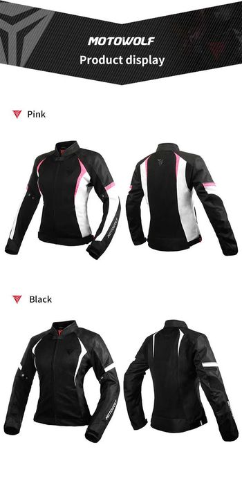 Geaca moto femei 600d Oxford mesada protectii spate umeri coate