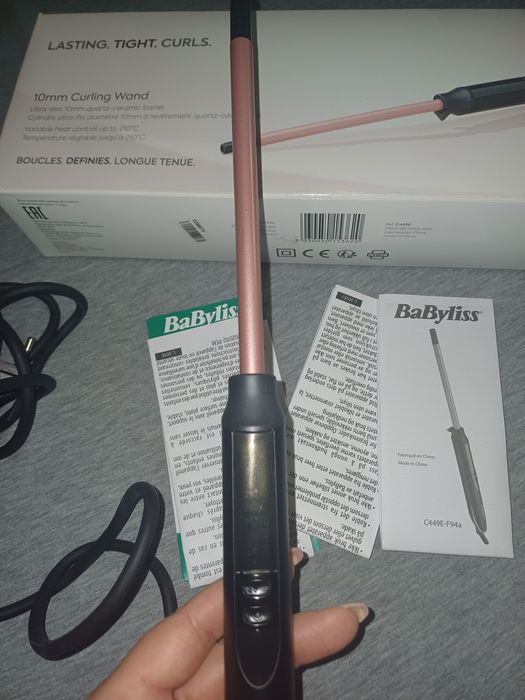Ondulator pentru bucle afro BaByliss C449E, 210 °C, Invelis Quartz-Cer