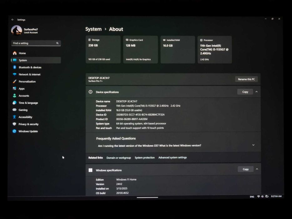 Surface Pro 7 Plus 16GB RAM - Type Cover Surface Pro - Surface Mouse