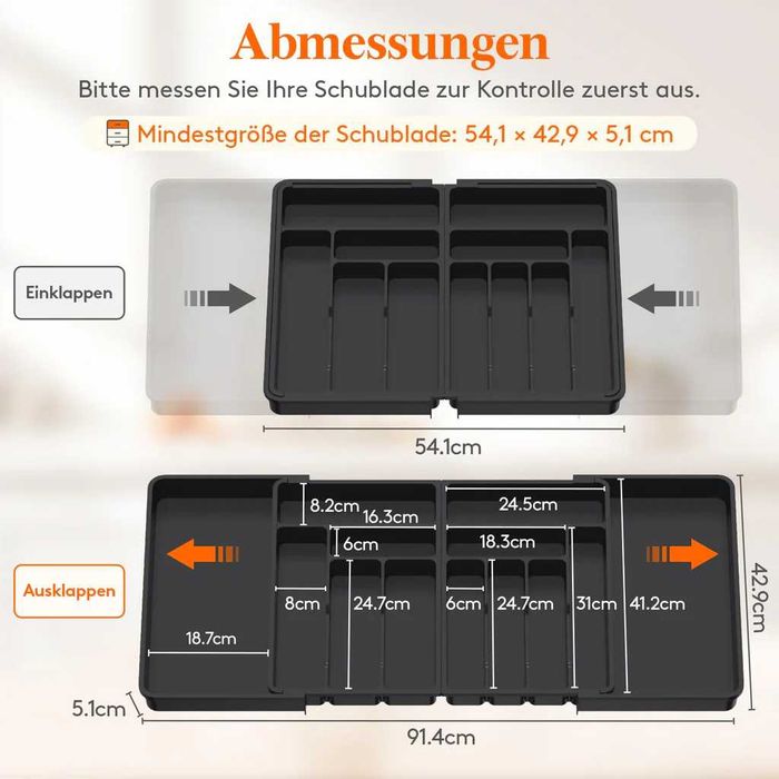 REDUS de la 170 ron, Organizator tacamuri/ustensile reglabil 54-91cm