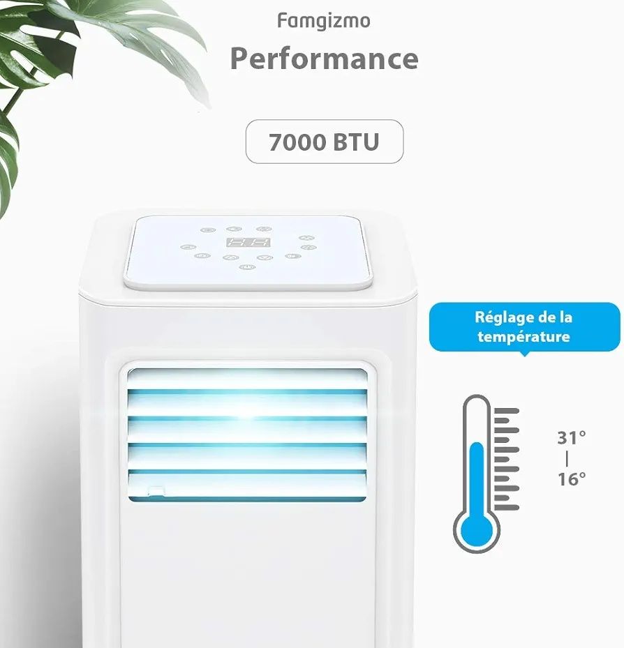 3 в 1 мобилен климатик 7000 BTU - Охлаждане, Обезвлажняване, Вентилаци
