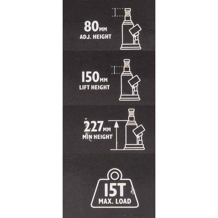 Хидравличен крик JCB ТH91504, тип бутилка, 15т