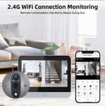 Sonerie video vizor smart, detecție prezența alarmă pe telefon,Wi-Fi,