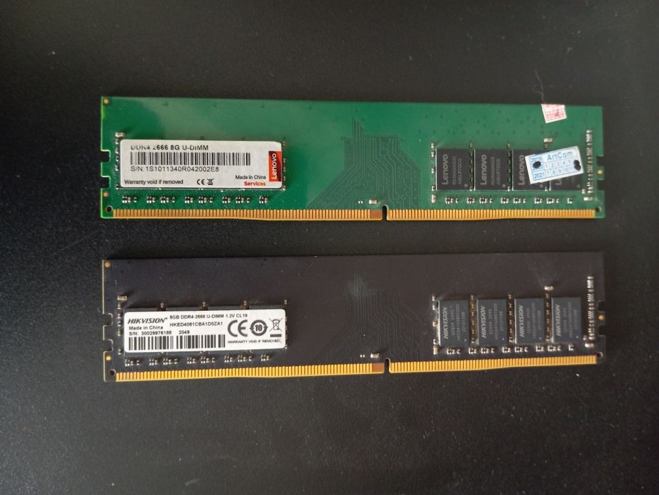 Оперативная память DDR4 — 8GB Lenovo + 8GB Hikvision