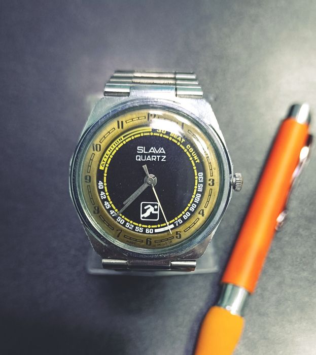 Советские мужские часы «Слава Спортивные» кварцевые, на батарейке