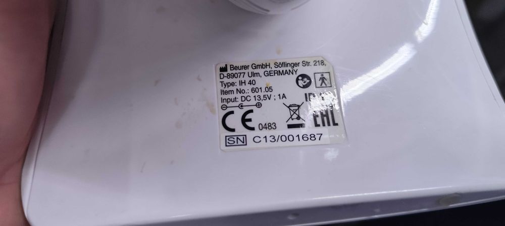 nebulizator vaporizator BEURER IH40 cu ultrasunete ft silentios ca NOU