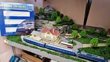 Diorama scara N 1:160 cu trenul JR EF66 de la Tomix