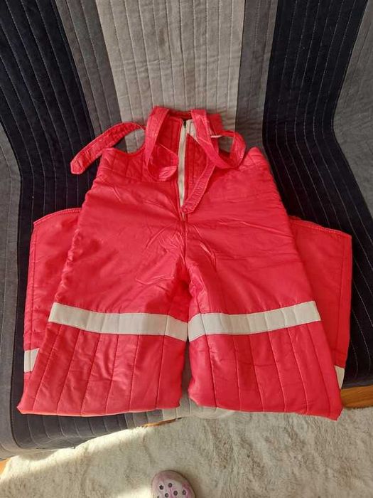 16. salopeta pantaloni iarna barbati ski schi rosu lucios