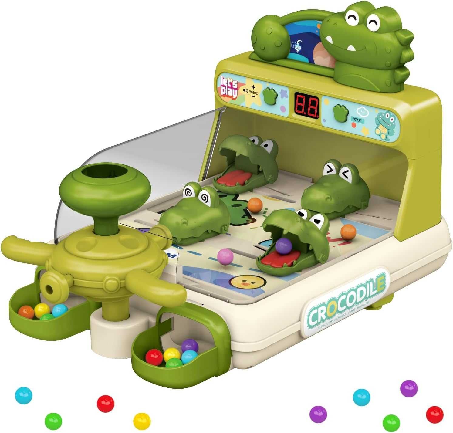 Joc de Pinball-Crocodil, 40 de Bile pt Tintire si Tabela de Scor