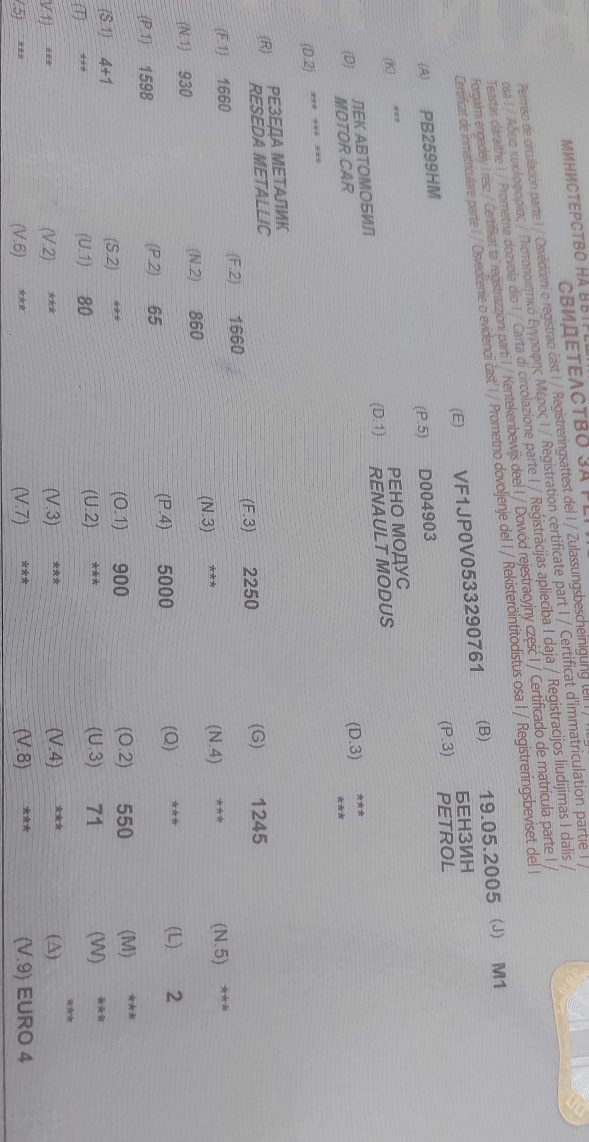 автомобил Рено Модус