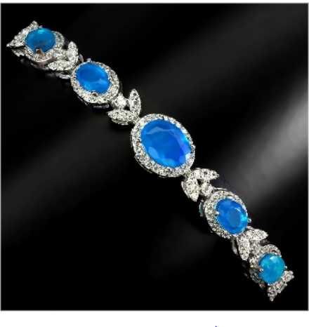 Brățară din argint 925 placată cu aur alb 14K – Opal Albastru