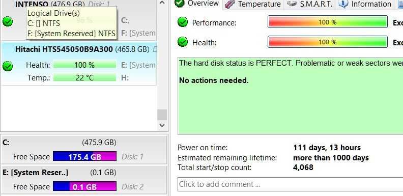 Pachet de 7 HDD 2.5" de 500 GB cu 100%