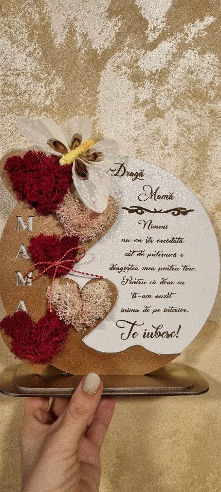 Rama/ Cadou cu licheni naturali pentru mama