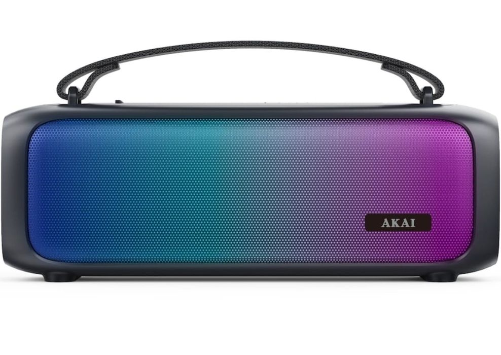 Boxa portabila AKAI ABTS-08BK, Bluetooth, Radio FM, USB, Aux-In lumini