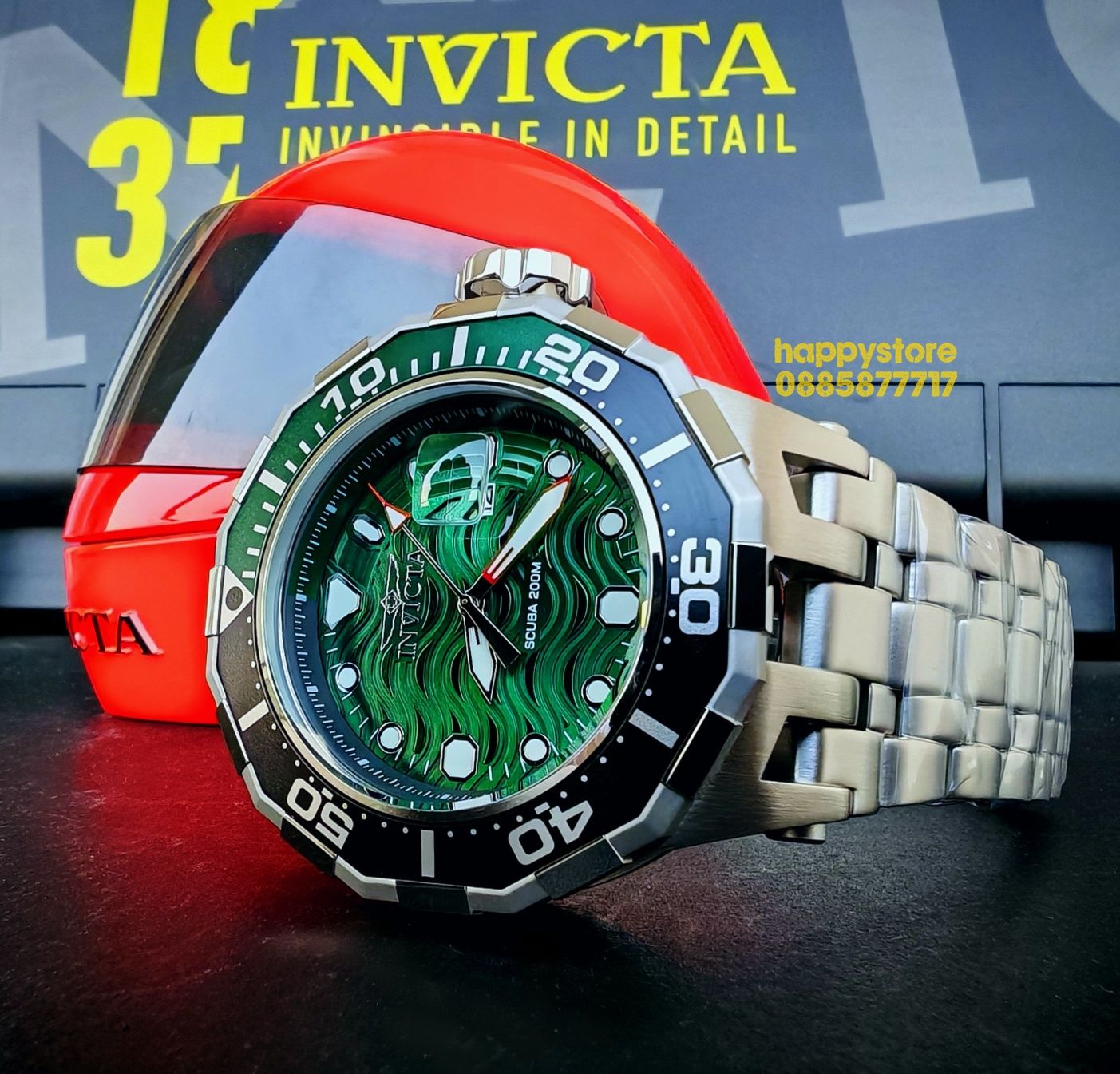 INVICTA Wave Green 52 mm, Инвикта нов ръчен часовник