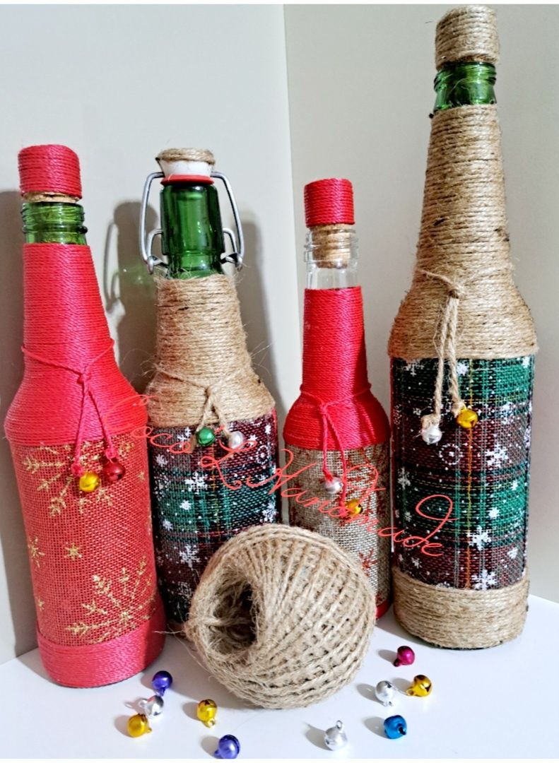 Sticle,cutii decorate cu sfoară