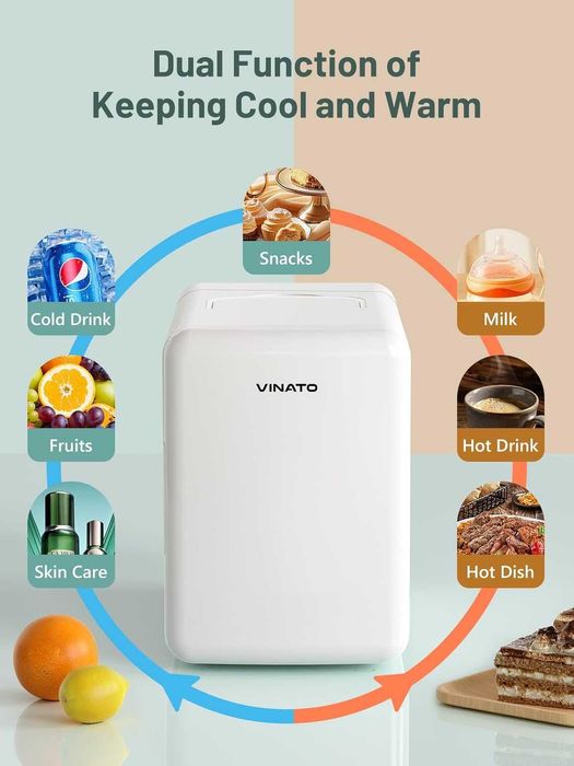 Мини хладилник VINATO 6 литра 220V-12V DC охлаждане и отопление