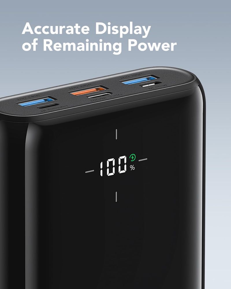 VIYISI 30 000mAh 4-портова Външна батерия 22.5W/QC4.0/PD3.0/LED екран