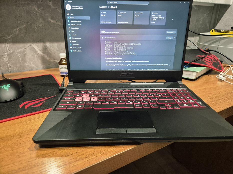 Игровой ноутбук Asus TUF gaming f15 FX506HE