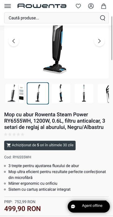Mop cu abur Rowenta Steam Power