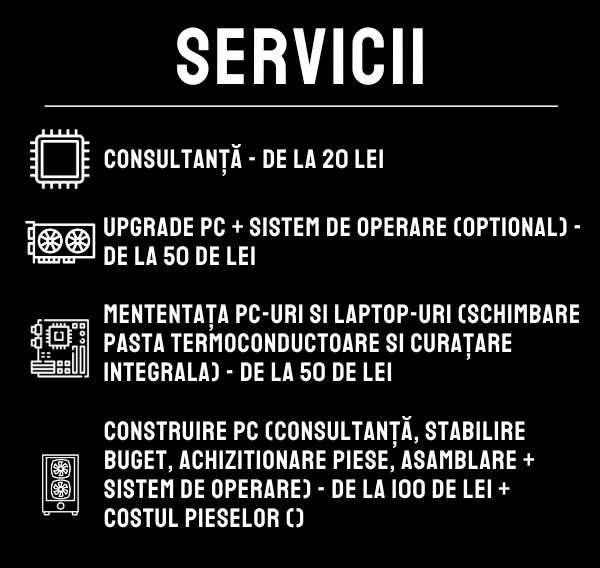 Consultanță, Reparații, Mentenanță și Construire PC / LAPTOP / CONSOLE