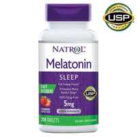 Natrol Melatonin 5 mg. 250 таб с клубничным вкусом США