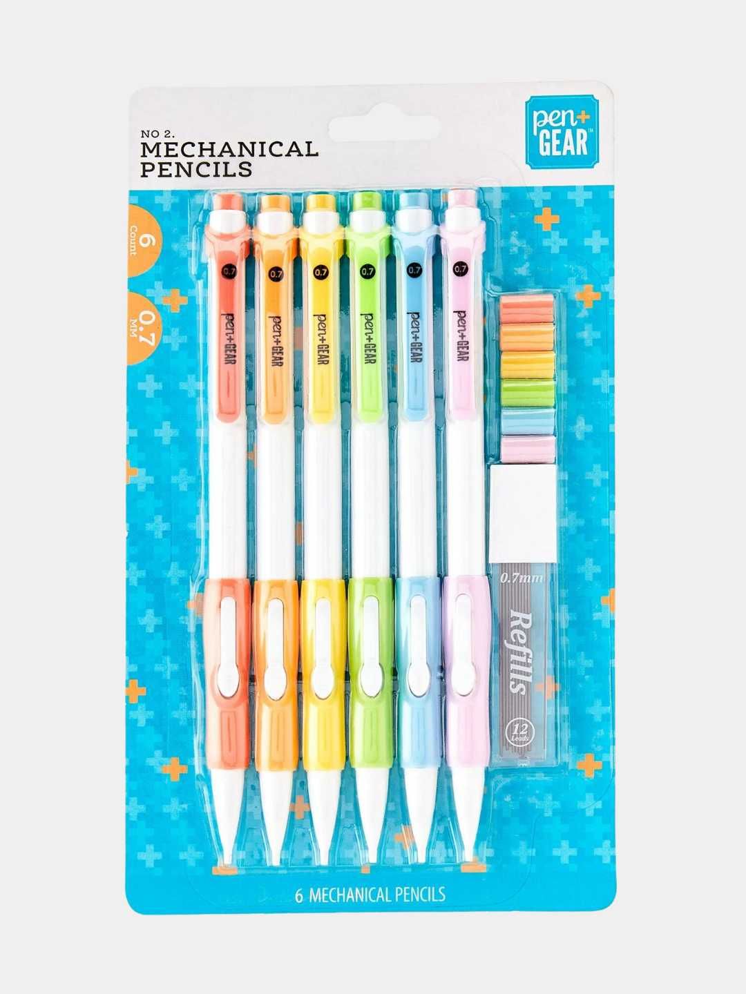 Механические карандаши PEN + GEAR, 6 штук с грифель