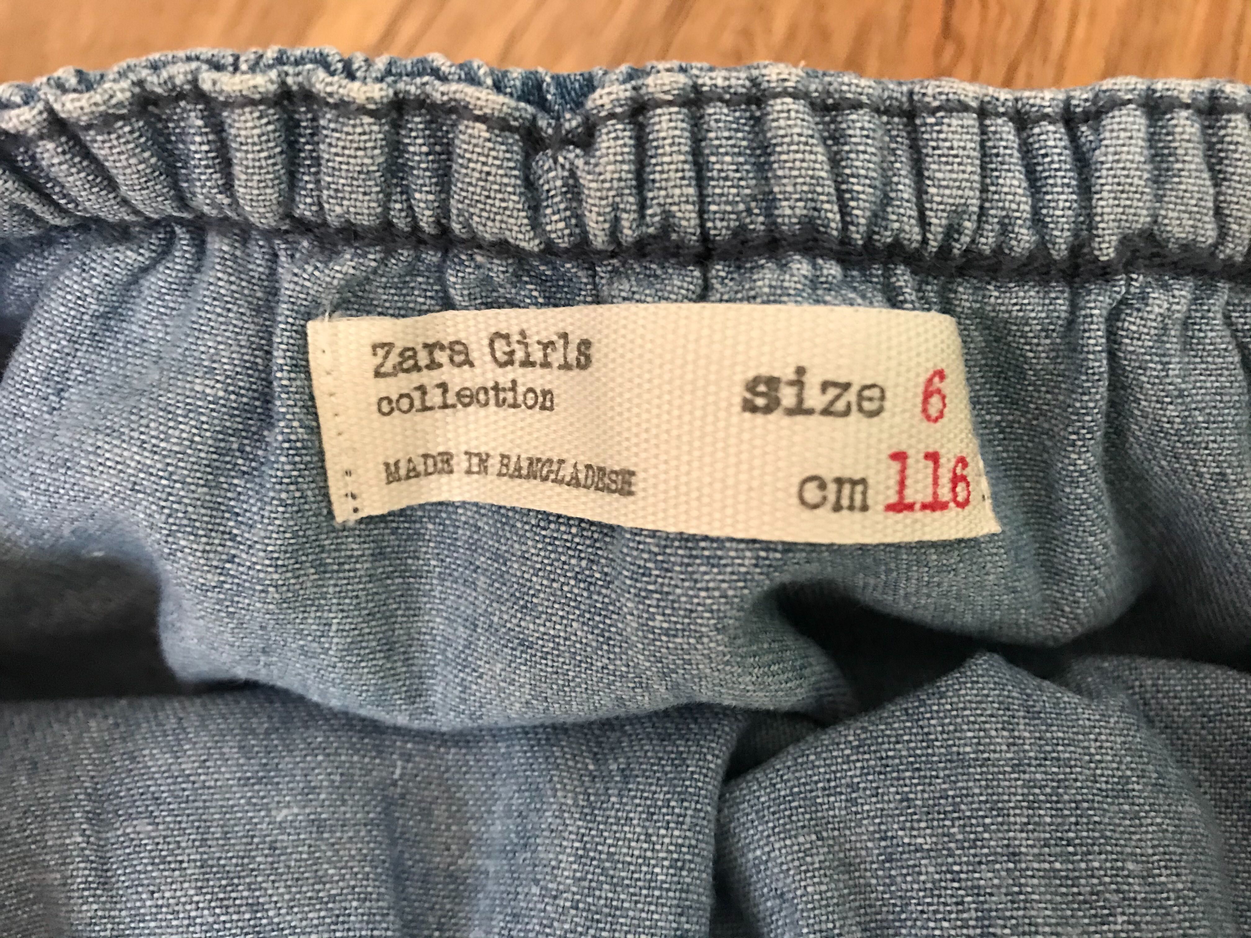 Bluza jeans Zara 6 ani, fusta 4ani , bluza cu bretele 4 ani